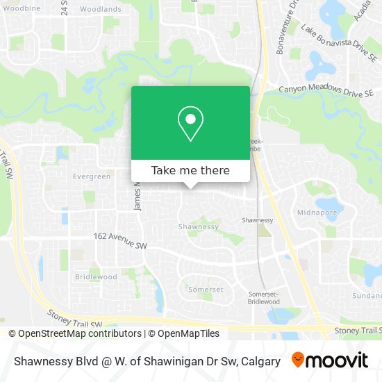 Shawnessy Blvd @ W. of Shawinigan Dr Sw map