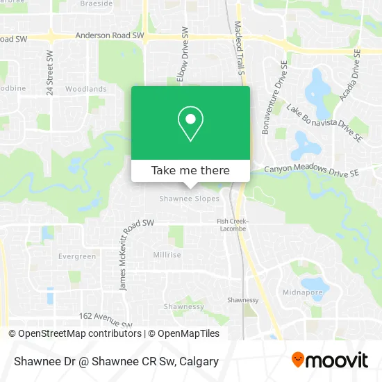 Shawnee Dr @ Shawnee CR Sw map