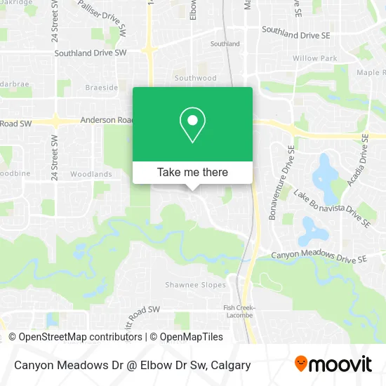 Canyon Meadows Dr @ Elbow Dr Sw map