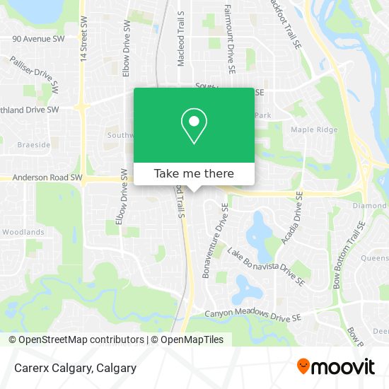 Carerx Calgary map