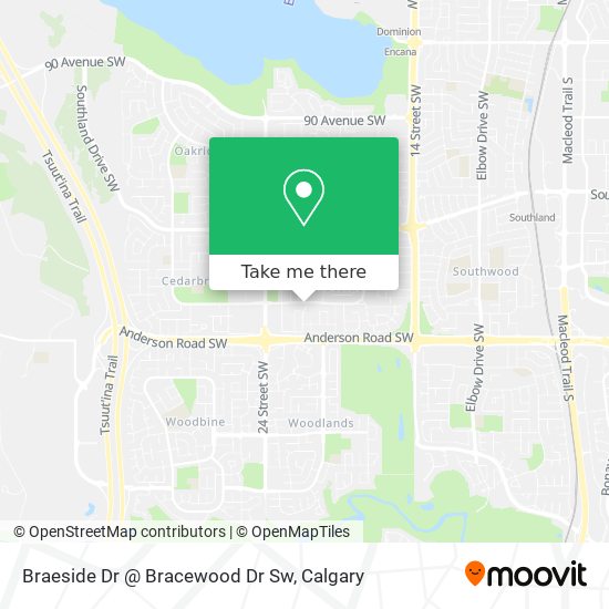 Braeside Dr @ Bracewood Dr Sw map