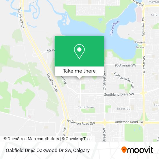 Oakfield Dr @ Oakwood Dr Sw map