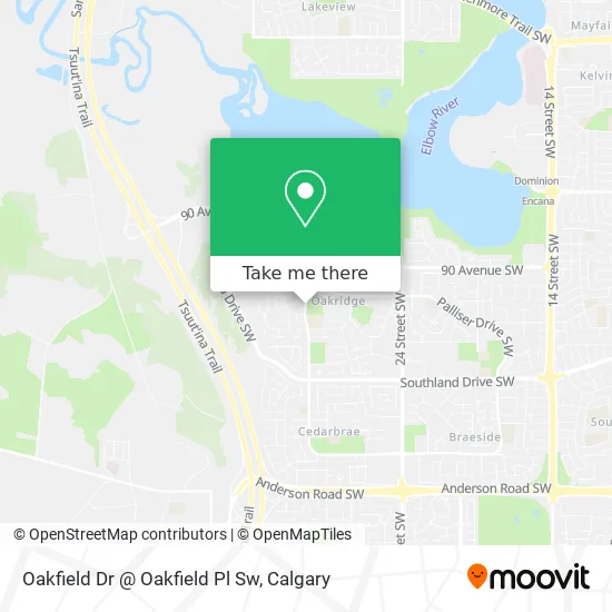 Oakfield Dr @ Oakfield Pl Sw map