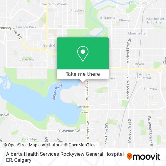 Alberta Health Services Rockyview General Hospital-ER map