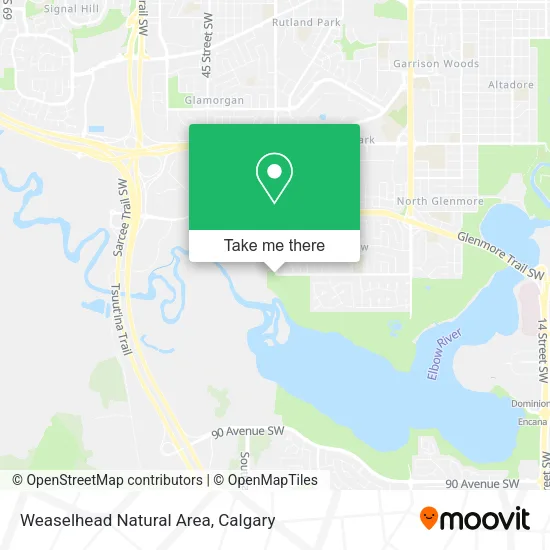 Weaselhead Natural Area map