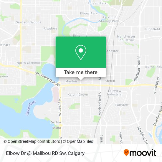 Elbow Dr @ Malibou RD Sw map