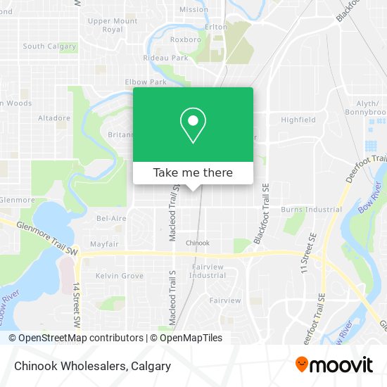 Chinook Wholesalers map