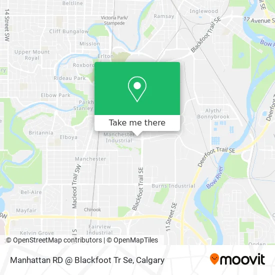 Manhattan RD @ Blackfoot Tr Se map