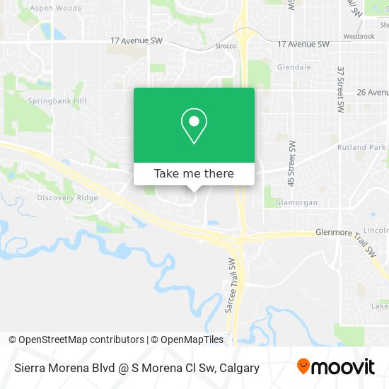 How to get to Sierra Morena Blvd @ S Morena Cl Sw in Calgary by Bus or  Light Rail?