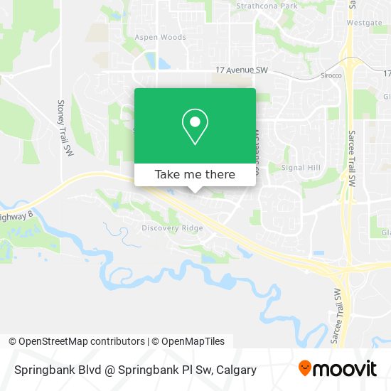 Springbank Blvd @ Springbank Pl Sw map