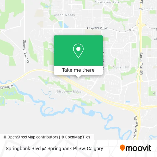 Springbank Blvd @ Springbank Pl Sw map