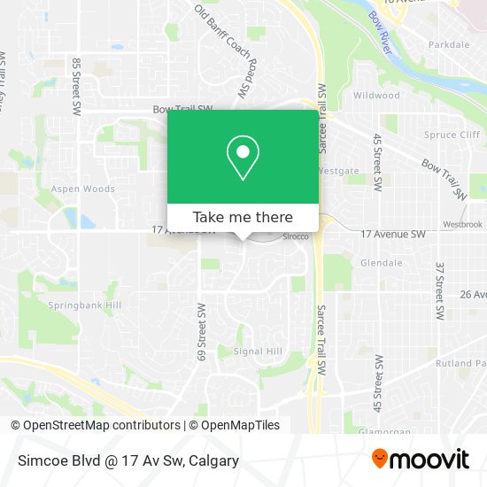 Simcoe Blvd @ 17 Av Sw map