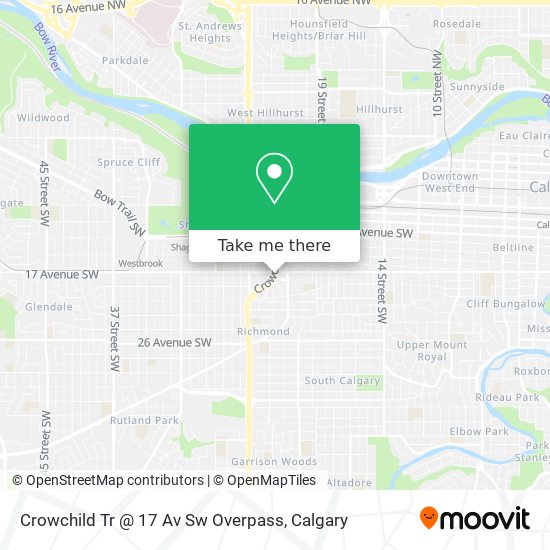 Crowchild Tr @ 17 Av Sw Overpass map