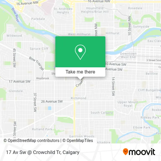 17 Av Sw @ Crowchild Tr map