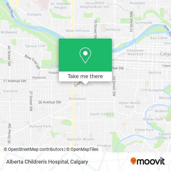 Alberta Children's Hospital map