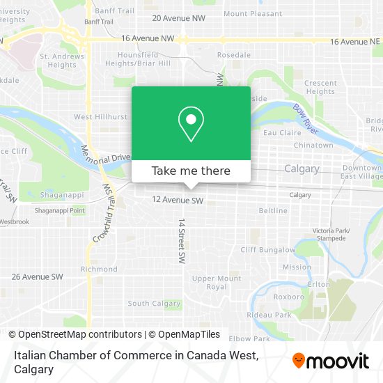 Italian Chamber of Commerce in Canada West map