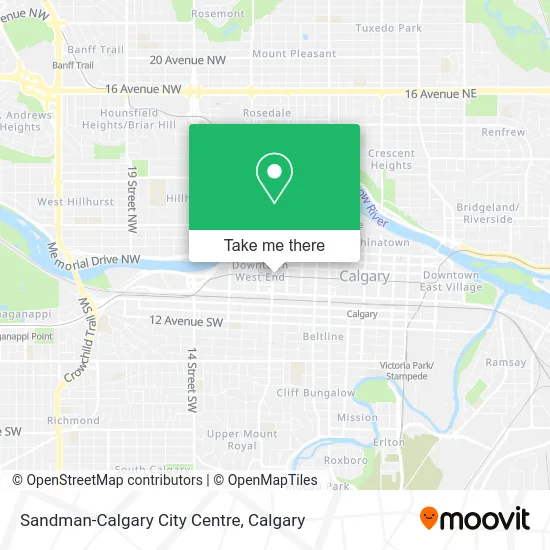 Sandman-Calgary City Centre map