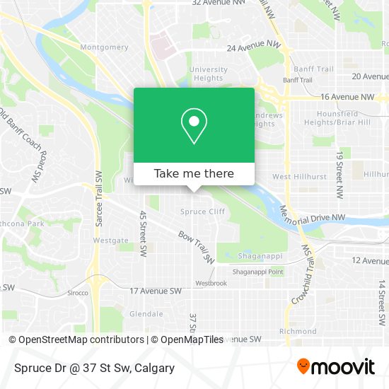 Spruce Dr @ 37 St Sw map