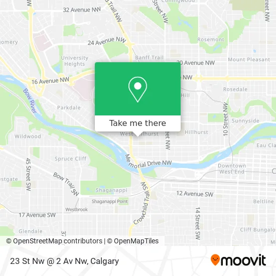 23 St Nw @ 2 Av Nw map