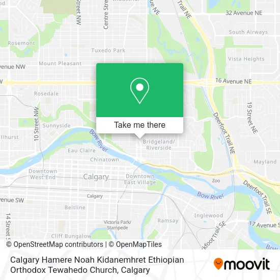 Calgary Hamere Noah Kidanemhret Ethiopian Orthodox Tewahedo Church map