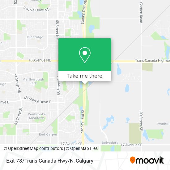 Exit 78/Trans Canada Hwy/N map