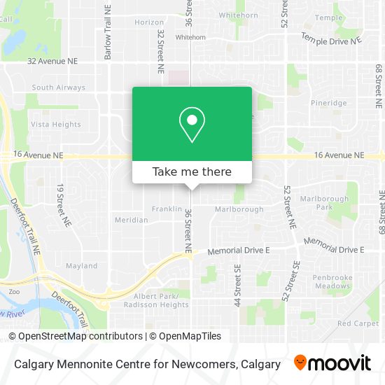Calgary Mennonite Centre for Newcomers map