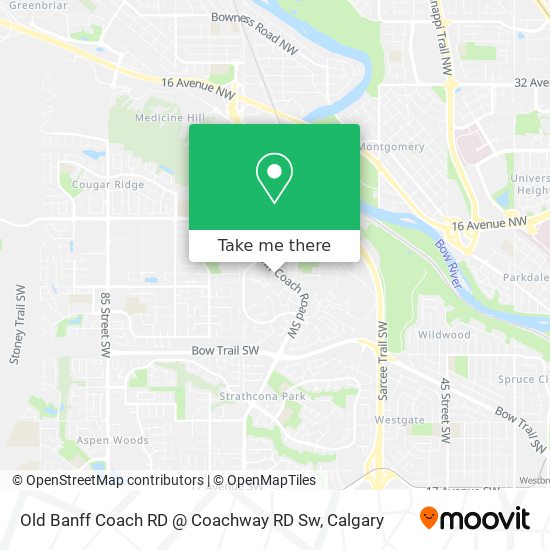 Old Banff Coach RD @ Coachway RD Sw map