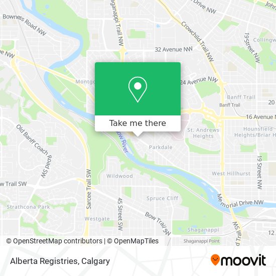Alberta Registries map