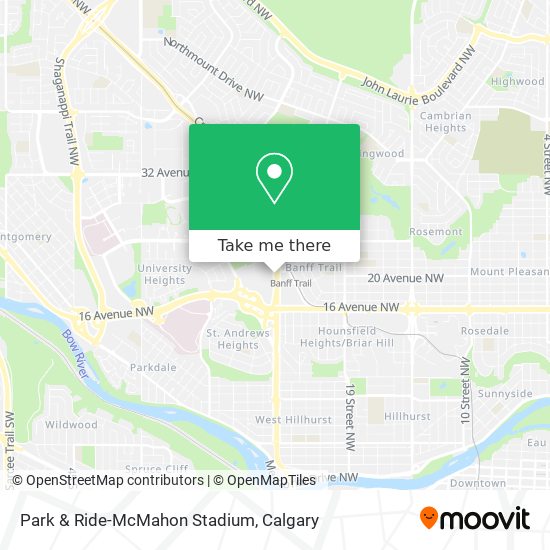 Park & Ride-McMahon Stadium map