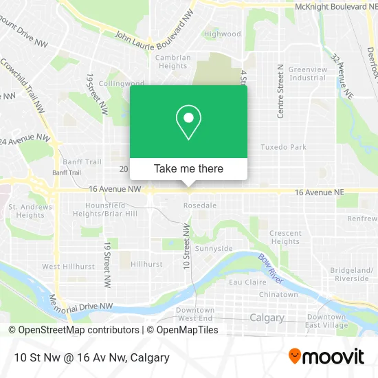 10 St Nw @ 16 Av Nw map