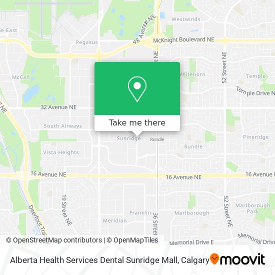 Alberta Health Services Dental Sunridge Mall map