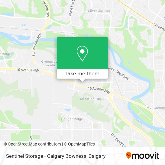 Sentinel Storage - Calgary Bowness map