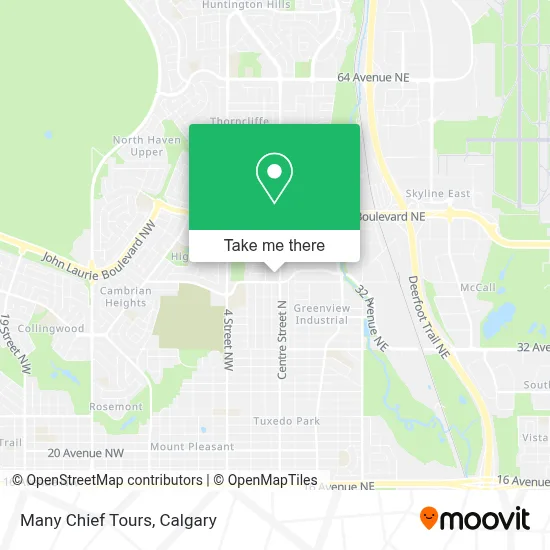 Many Chief Tours map