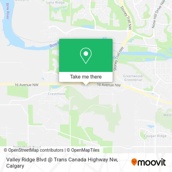 Valley Ridge Blvd @ Trans Canada Highway Nw map