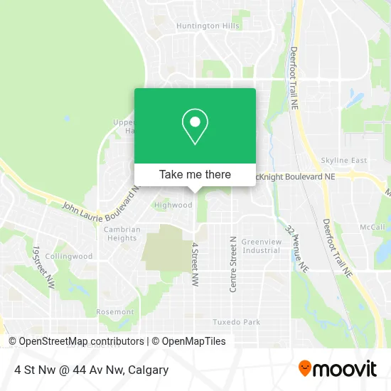 4 St Nw @ 44 Av Nw map