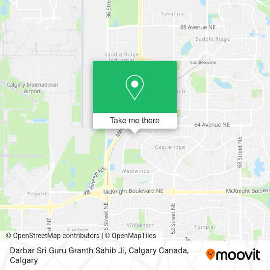 Darbar Sri Guru Granth Sahib Ji, Calgary Canada map