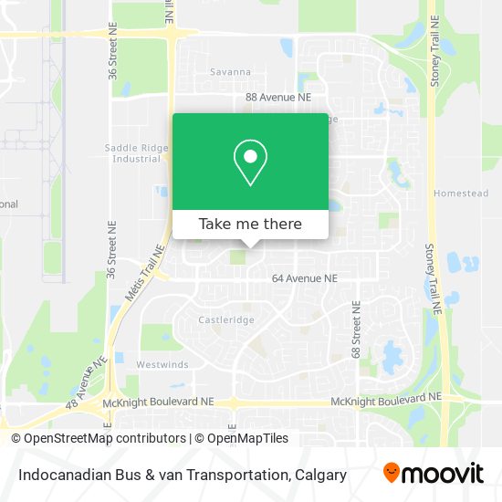 Indocanadian Bus & van Transportation map