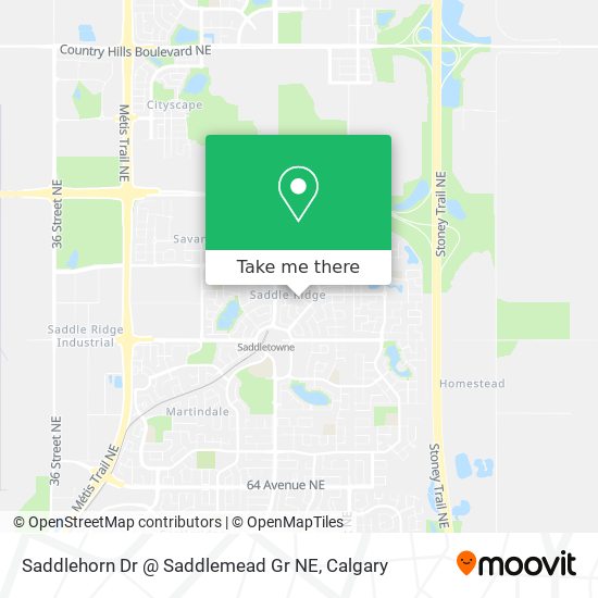 Saddlehorn Dr @ Saddlemead Gr NE map