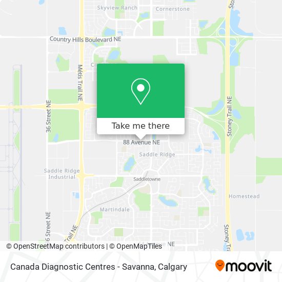 Canada Diagnostic Centres - Savanna map