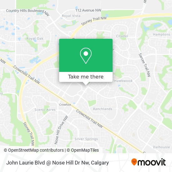 John Laurie Blvd @ Nose Hill Dr Nw map