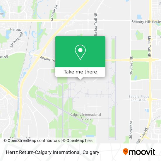 Hertz Return-Calgary International map