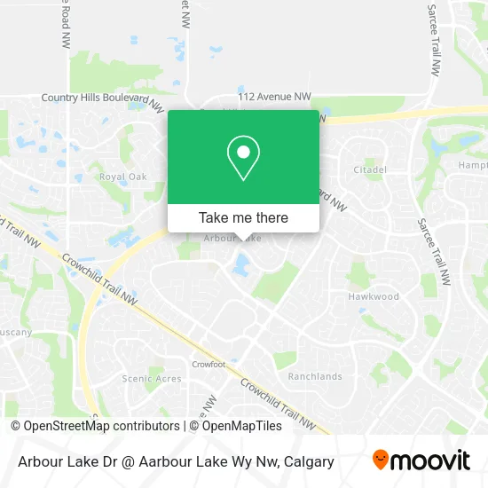 Arbour Lake Dr @ Aarbour Lake Wy Nw map