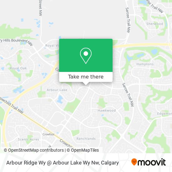 Arbour Ridge Wy @ Arbour Lake Wy Nw map