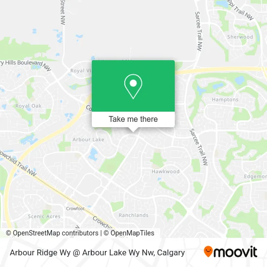 Arbour Ridge Wy @ Arbour Lake Wy Nw map