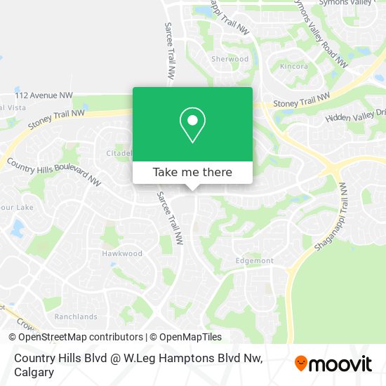Country Hills Blvd @ W.Leg Hamptons Blvd Nw map