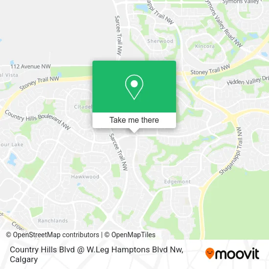 Country Hills Blvd @ W.Leg Hamptons Blvd Nw map