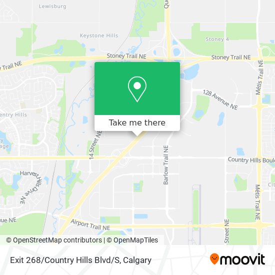 Exit 268/Country Hills Blvd/S map