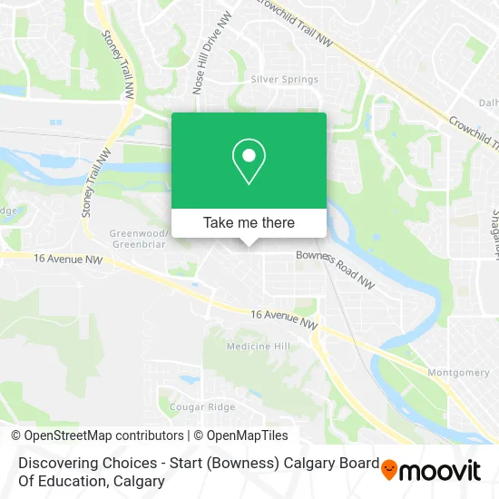 Discovering Choices - Start (Bowness) Calgary Board Of Education map