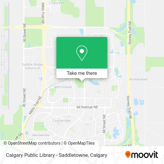 Calgary Public Library - Saddletowne map