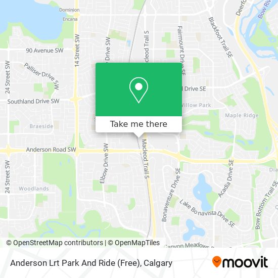 Anderson Lrt Park And Ride (Free) map